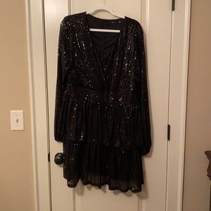 Black sequin cocktail dress